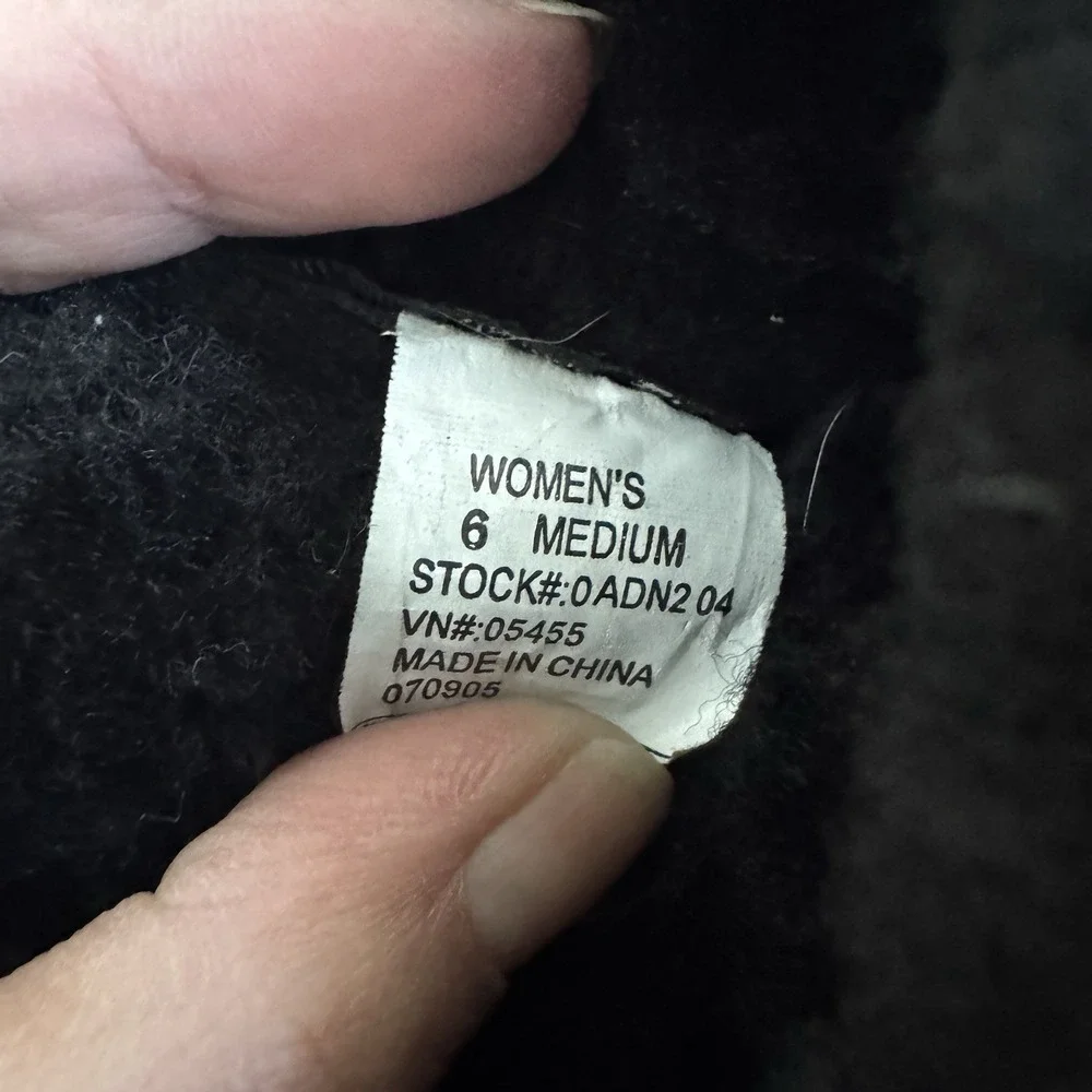 LL Bean Wicked‎ Good Suede Leather Winter Boots Shearling Lined Black Size 6